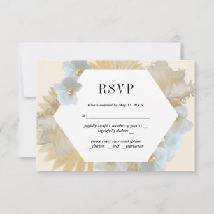 Pampass grass and Orchids Wedding RSVP Card
