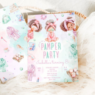 Pamper party African American Spa Birthday party Invitation