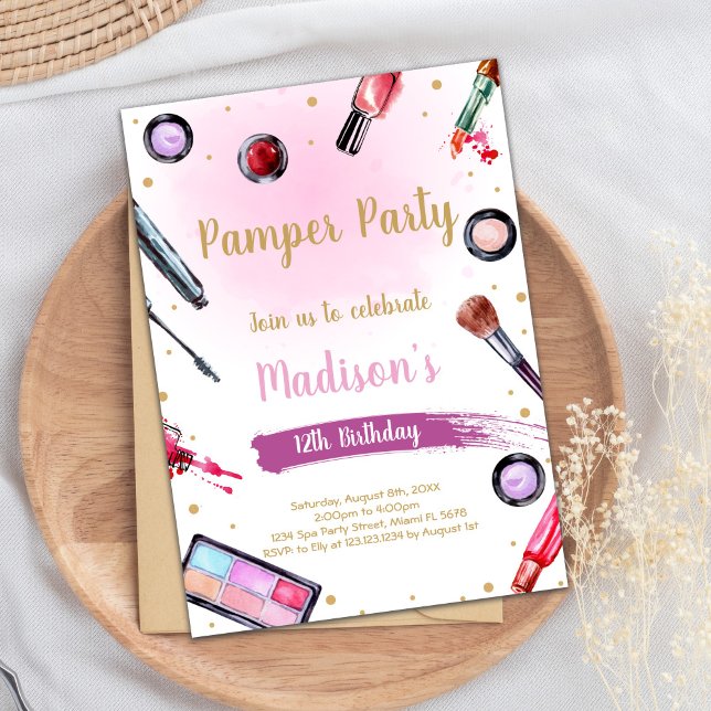 Pamper Party Birthday Invitations (Pamper Party Birthday Invitations)