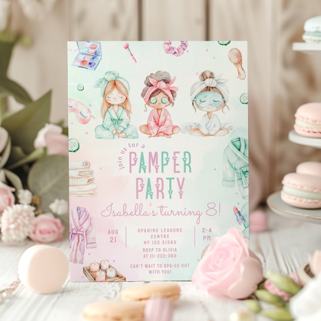 Pamper party girls Salon Birthday party Invitation (Creator Uploaded)