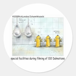 Pampered Dog Bathrooms Funny Gifts & Tees Classic Round Sticker