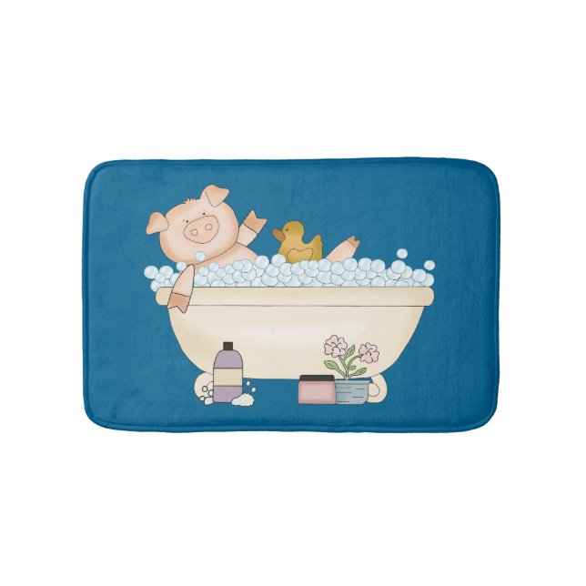 Pampered Piggy Bath Mat (Front)