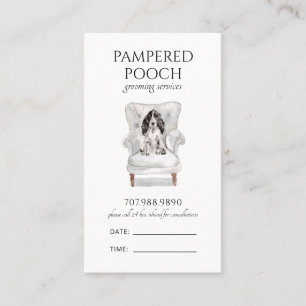 Pampered Pooch Dog Spa Grooming Appointment Card