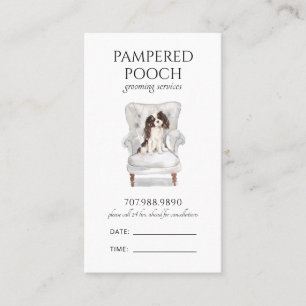 Pampered Pooch Dog Spa Grooming Appointment Card