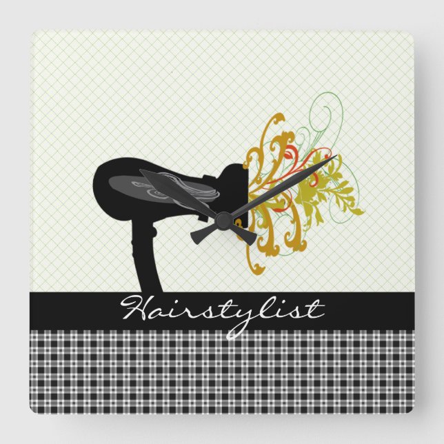 Pampering Salon Attractive Hairstylist Gifts Square Wall Clock (Front)
