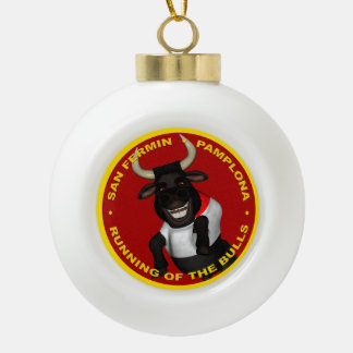 Pamplona - San Fermin Ceramic Ball Christmas Ornament