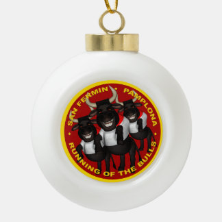 Pamplona - San Fermin Ceramic Ball Christmas Ornament