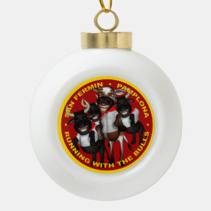 Pamplona - San Fermin Ceramic Ball Christmas Ornament