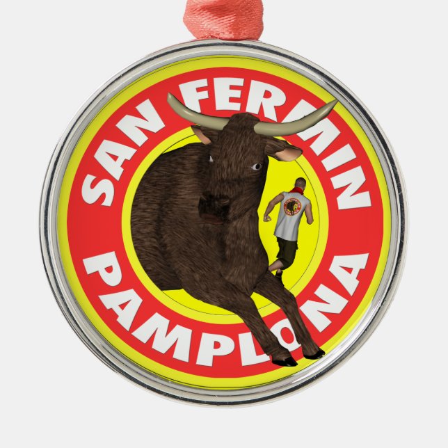 Pamplona - San Fermin Metal Tree Decoration (Front)