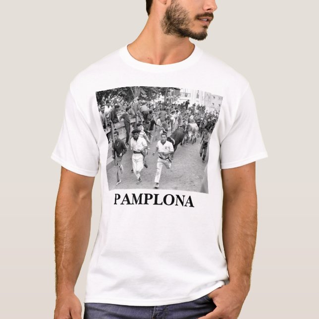 Pamplona Spain Running of the Bulls T-Shirt (Front)