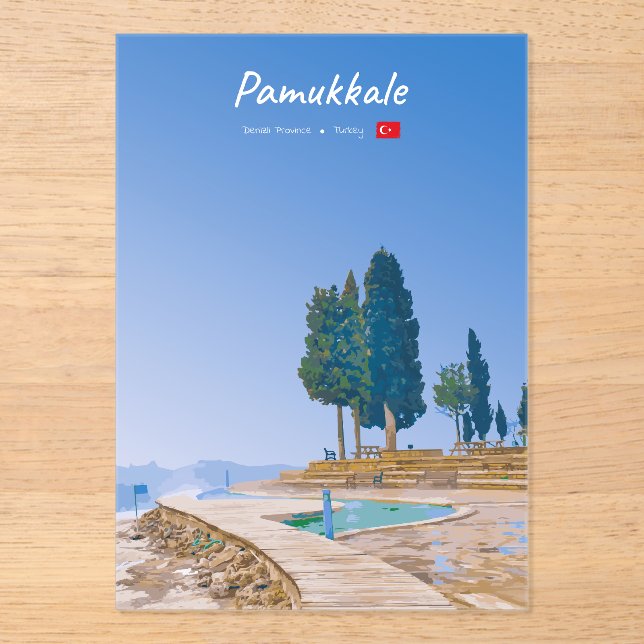 Pamukkale, Turkey -  Thermal Pools Acrylic Invitations (Front)