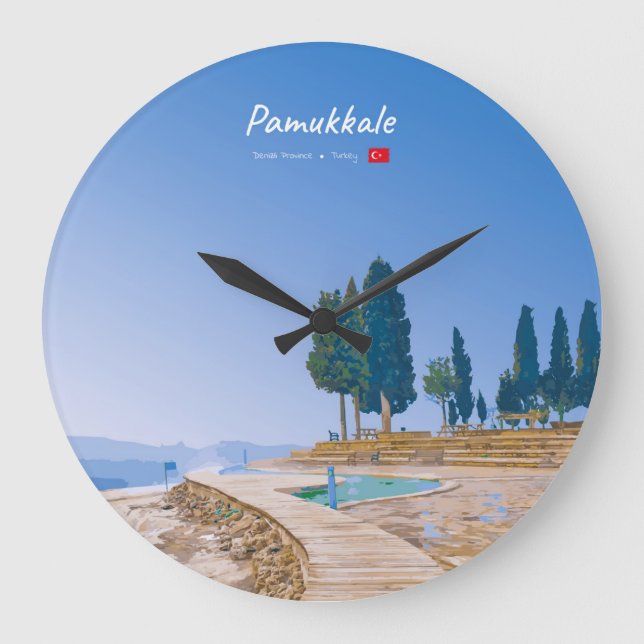 Pamukkale, Turkey -  Thermal Pools Large Clock (Front)