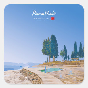Pamukkale, Turkey - Thermal Pools Square Sticker