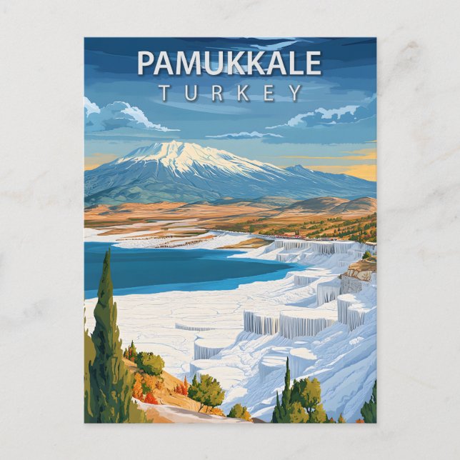 Pamukkale Turkey Thermal Pools Vintage Turkish Postcard (Front)