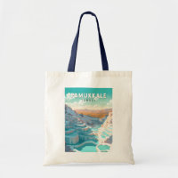 Pamukkale Turkey Travel Art Vintage
