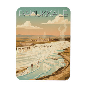 Pamukkale Turkey Travel Postcard Magnet