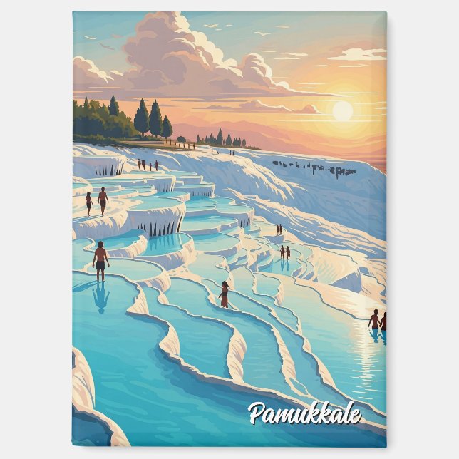 Pamukkale Turkey Travel Postcard Magnet (Front)