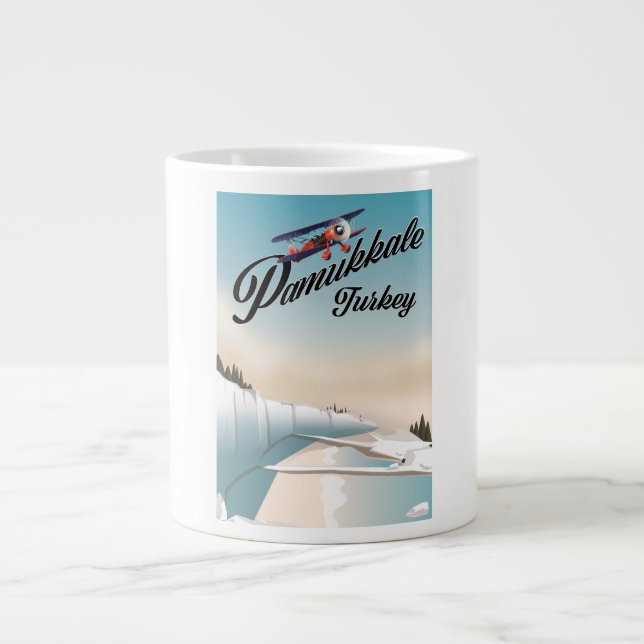 Pamukkale turkey Vacation poster. Large Coffee Mug (Front)
