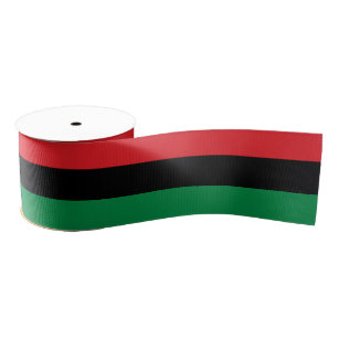 Pan African & Afro-American UNIA Flag Ribbon Grosgrain Ribbon