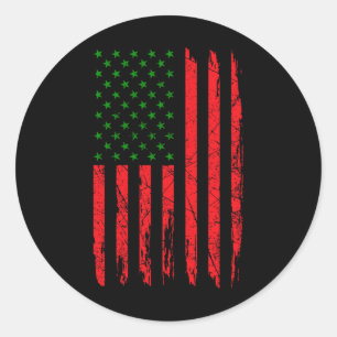 Pan African American Flag Afro Roots Black History Classic Round Sticker