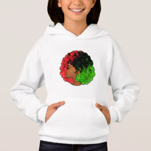 Pan African black girl woman red green pride afro