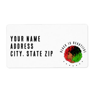 Pan African black girl woman red green pride afro