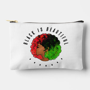 Pan African black girl woman red green pride afro Accessory Pouch