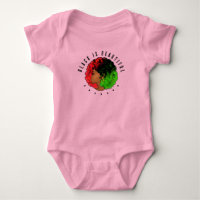 Pan African black girl woman red green pride afro