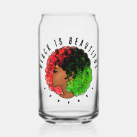 Pan African black girl woman red green pride afro