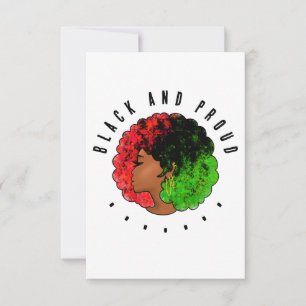 Pan African black girl woman red green pride afro  Card