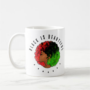 Pan African black girl woman red green pride afro Coffee Mug