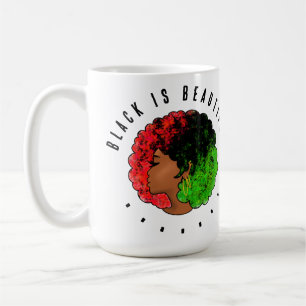 Pan African black girl woman red green pride afro Coffee Mug