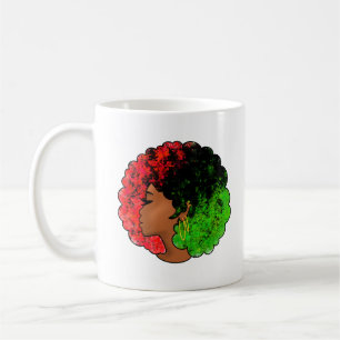 Pan African black girl woman red green pride afro Coffee Mug