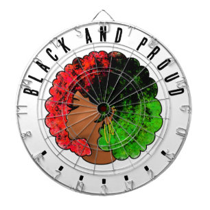 Pan African black girl woman red green pride afro Dartboard