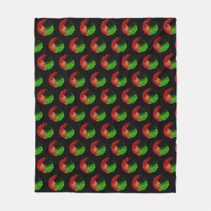 Pan African black girl woman red green pride afro Fleece Blanket