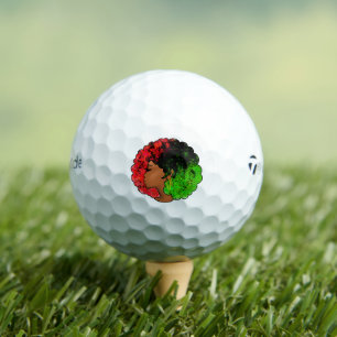 Pan African black girl woman red green pride afro  Golf Balls
