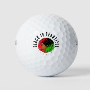 Pan African black girl woman red green pride afro Golf Balls