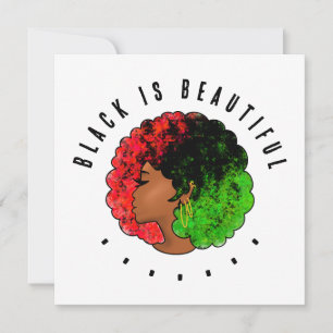 Pan African black girl woman red green pride afro Holiday Card