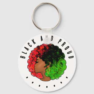 Pan African black girl woman red green pride afro Key Ring