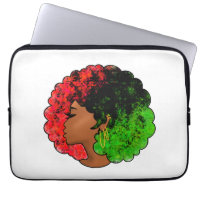 Pan African black girl woman red green pride afro 