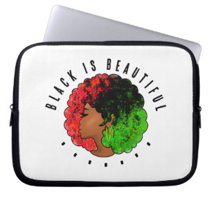 Pan African black girl woman red green pride afro Laptop Sleeve