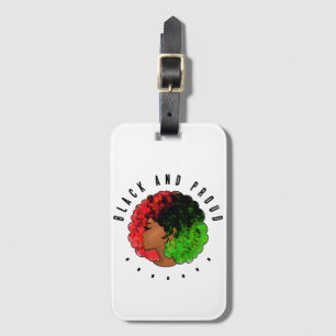 Pan African black girl woman red green pride afro  Luggage Tag