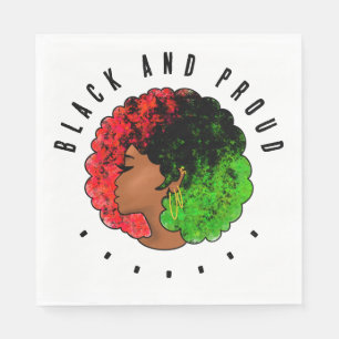 Pan African black girl woman red green pride afro Napkin