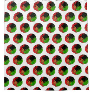 Pan African black girl woman red green pride afro Shower Curtain