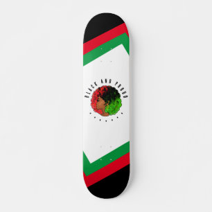 Pan African black girl woman red green pride afro Skateboard