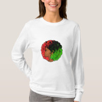 Pan African black girl woman red green pride afro