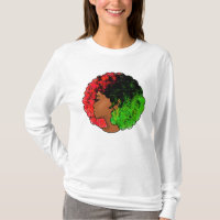 Pan African black girl woman red green pride afro 