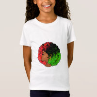 Pan African black girl woman red green pride afro
