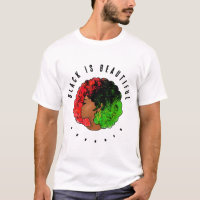 Pan African black girl woman red green pride afro