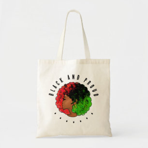 Pan African black girl woman red green pride afro  Tote Bag